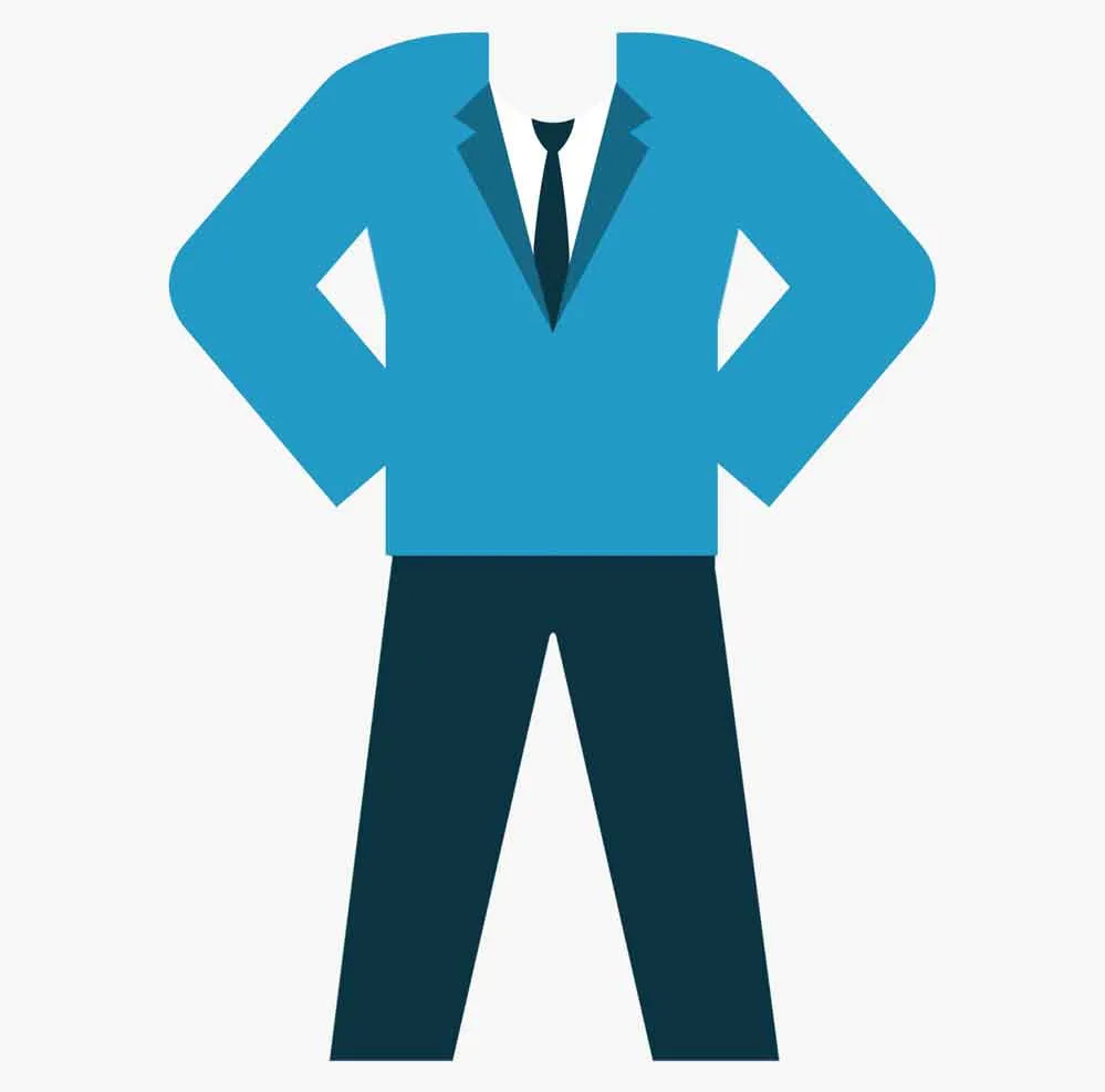 Outfit depicting an office professional - sport coat, slacks, and tie